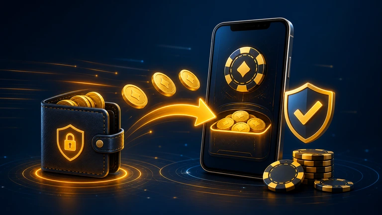 Secure deposit from digital wallet to casino balance