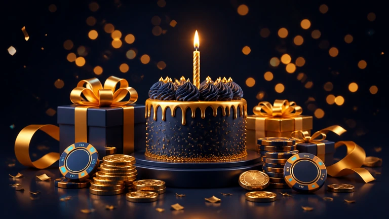 Birthday bonus with celebration gifts and casino rewards