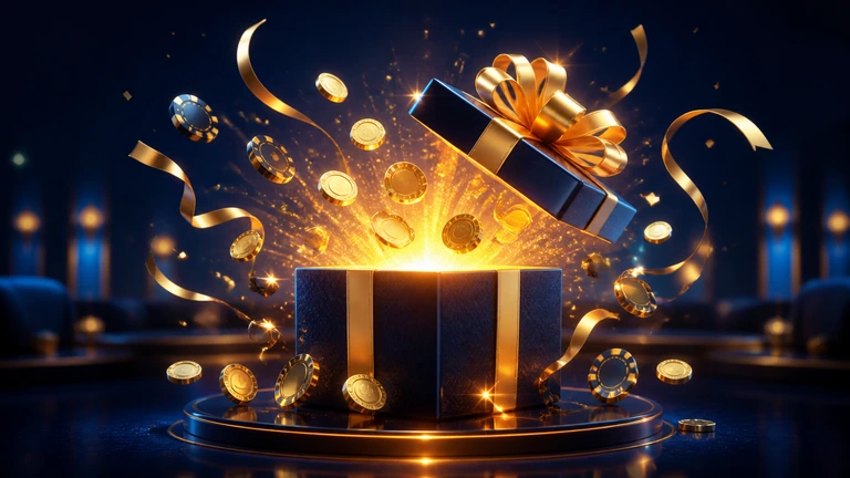 Welcome bonus gift with gold coins and casino rewards